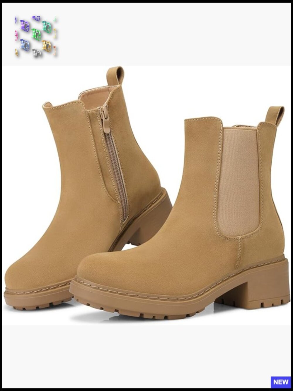 Chunky Heel Lug Sole Chelsea Booties Slip On Platform Ankle Boots Fall Fashion
